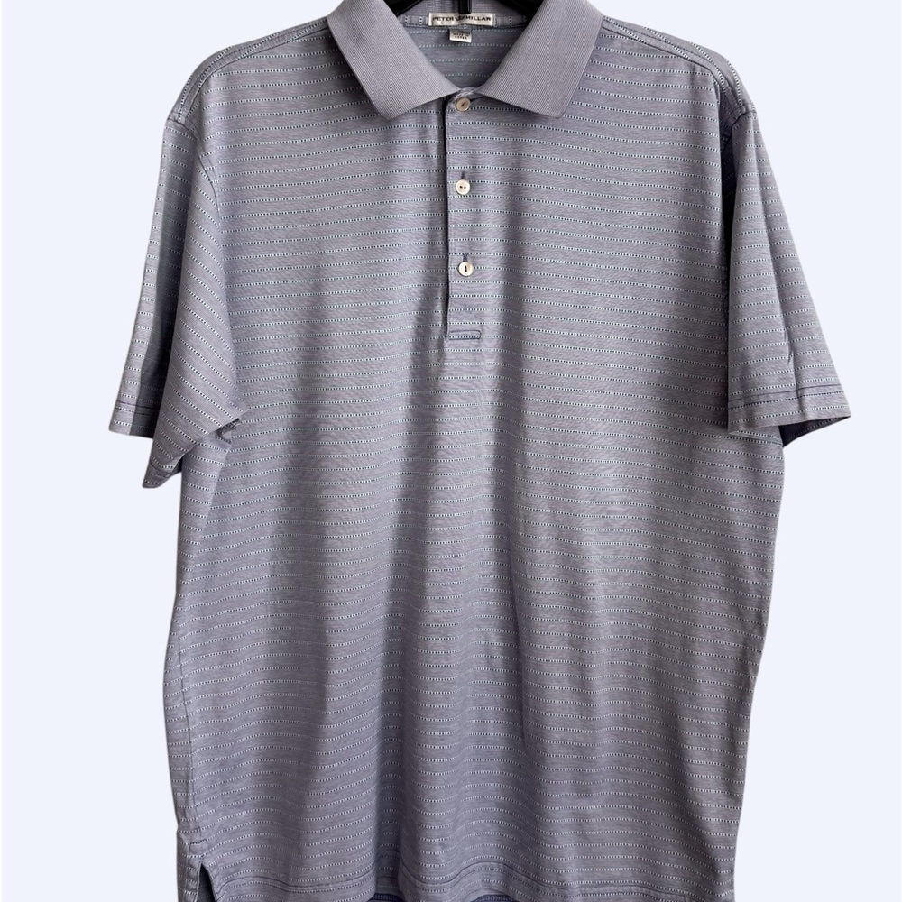 Peter Millar Lavender and Green Patterned Polo Shirt